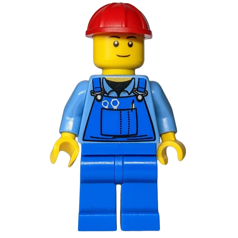 Construction Worker, Blue Overalls over Mediu… — minifigurine LEGO | Brick Broker