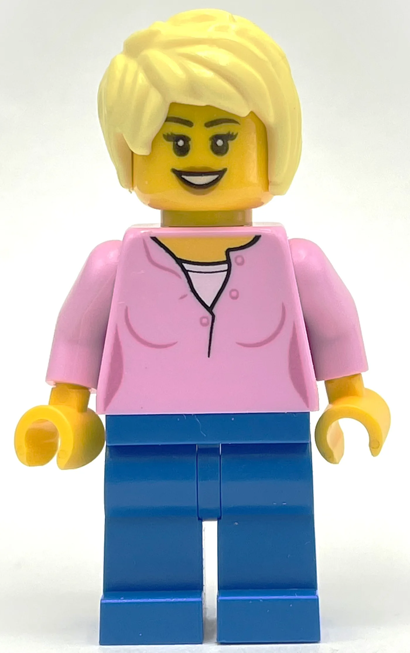 Woman, Bright Pink Top, Blue Legs, Bright Lig… — minifigurine LEGO | Brick Broker