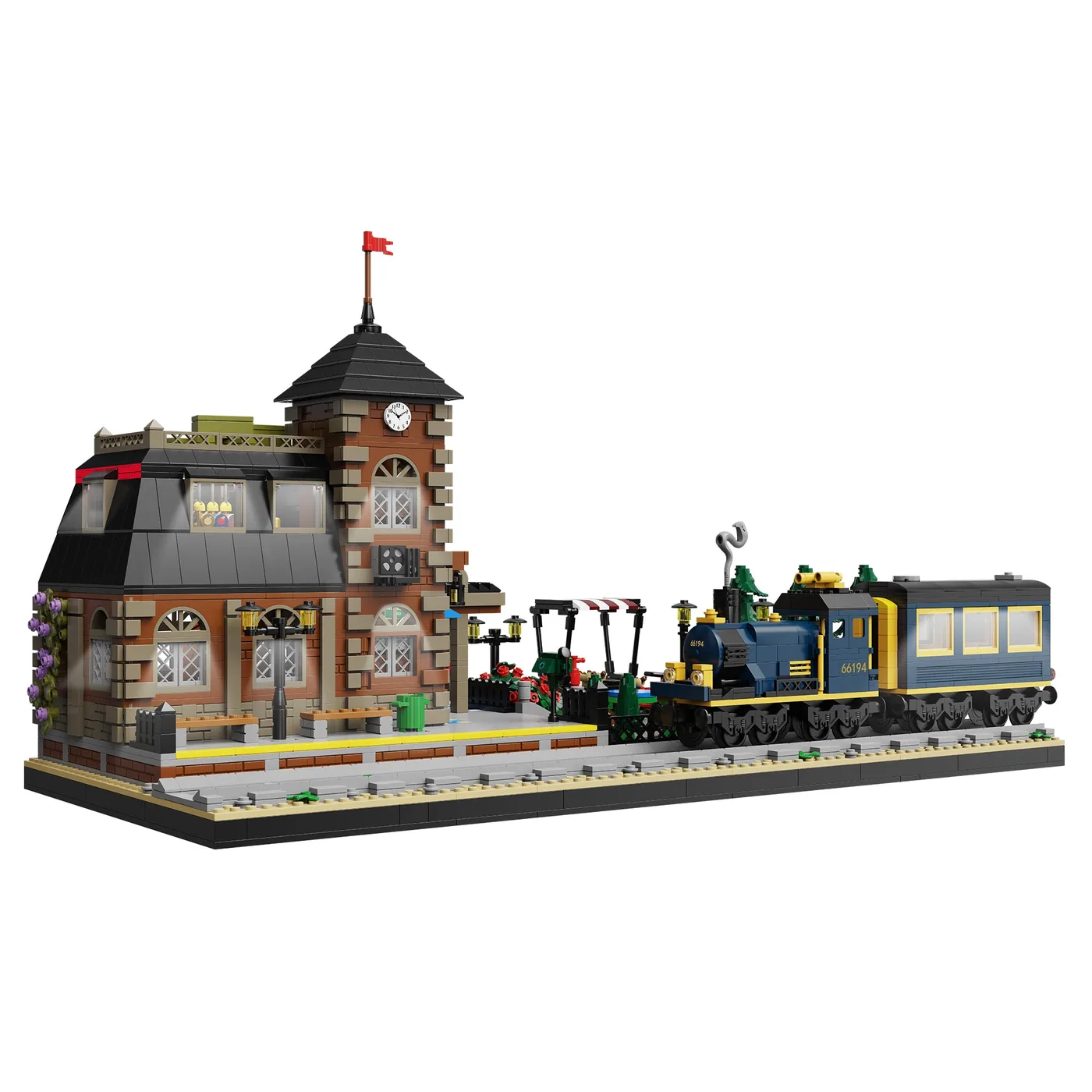 JIESTAR Xbert European Train Station Building Set (JS-66194) - prix | Brick Broker