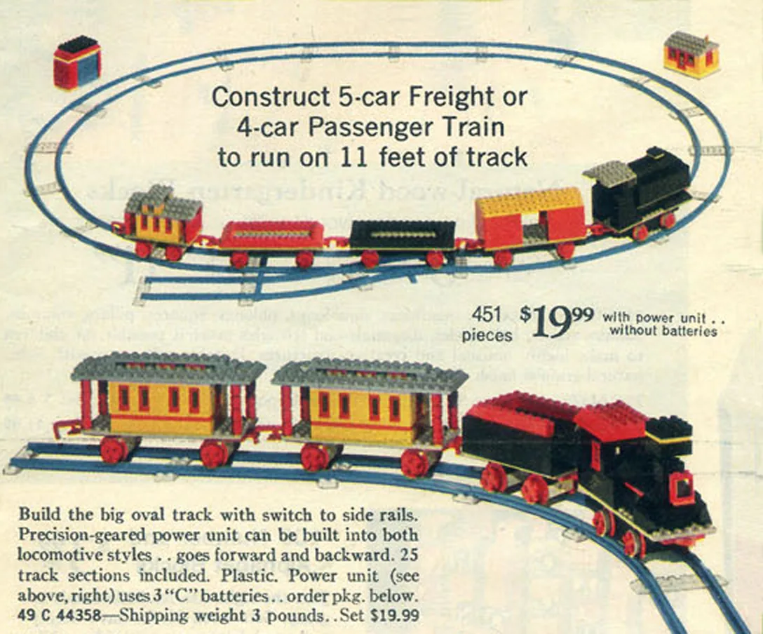 LEGO 118 Train de Marchandises ou de Voyageurs Motorisé (Exclusivité Sears) - prix | Brick Broker
