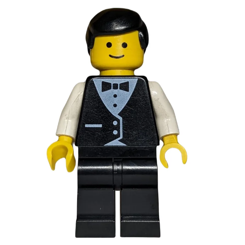 Waiter, Man, Black Suit and Bow Tie, Black Ha… — minifigurine LEGO | Brick Broker