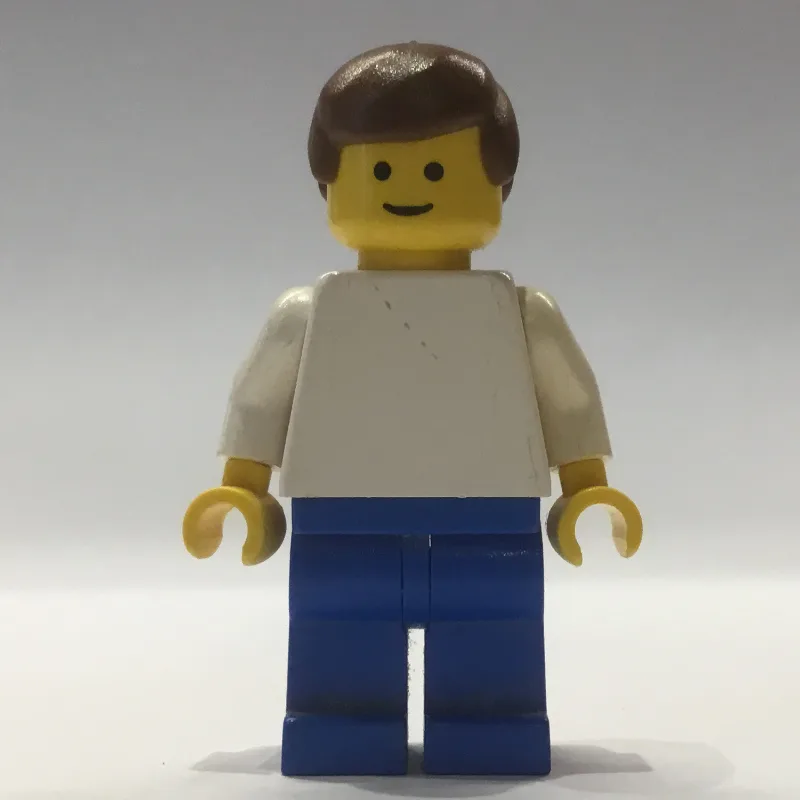 White Torso, Blue Legs, Brown Hair - 3626a He… — minifigurine LEGO | Brick Broker