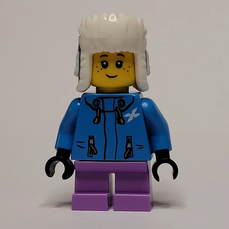 Girl, Dark Azure Ski Jacket, Short Medium Lav… — minifigurine LEGO | Brick Broker