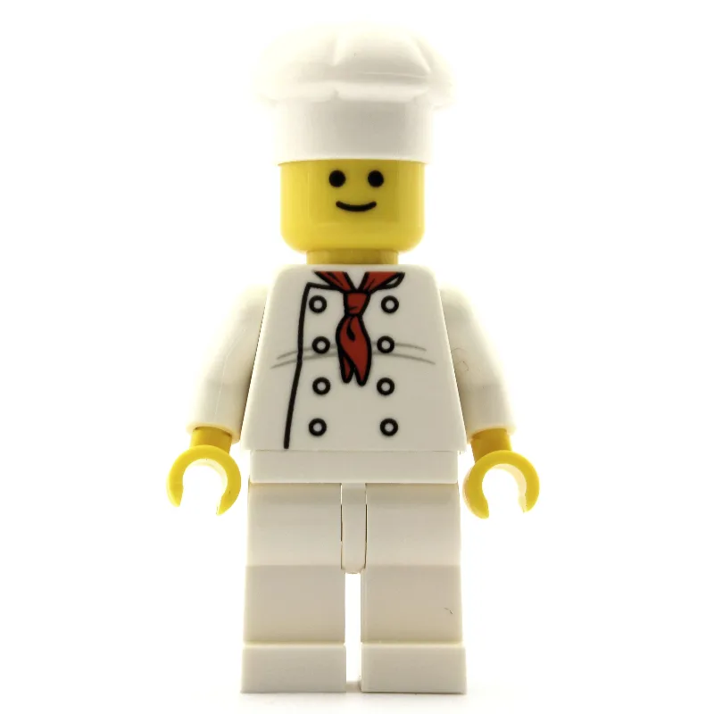 Chef - White Torso, White Legs, White Hat — minifigurine LEGO | Brick Broker
