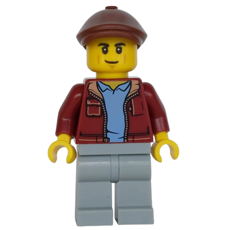 Man, Dark Red Jacket, Light Bluish Gray Legs,… — minifigurine LEGO | Brick Broker