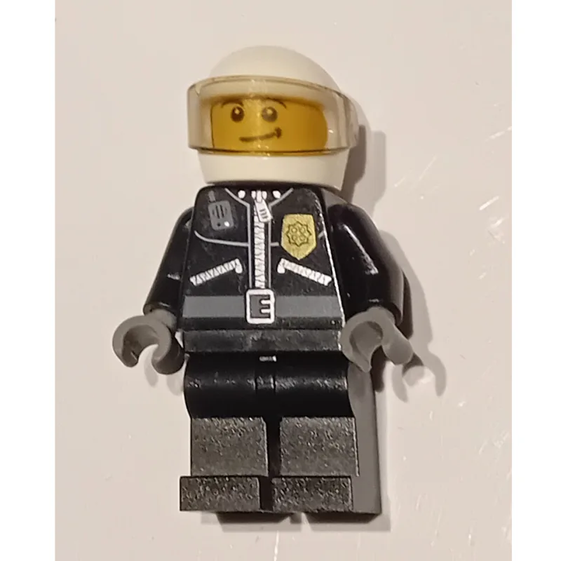 Policeman, Black Jacket with Zipper, Radio, a… — minifigurine LEGO | Brick Broker