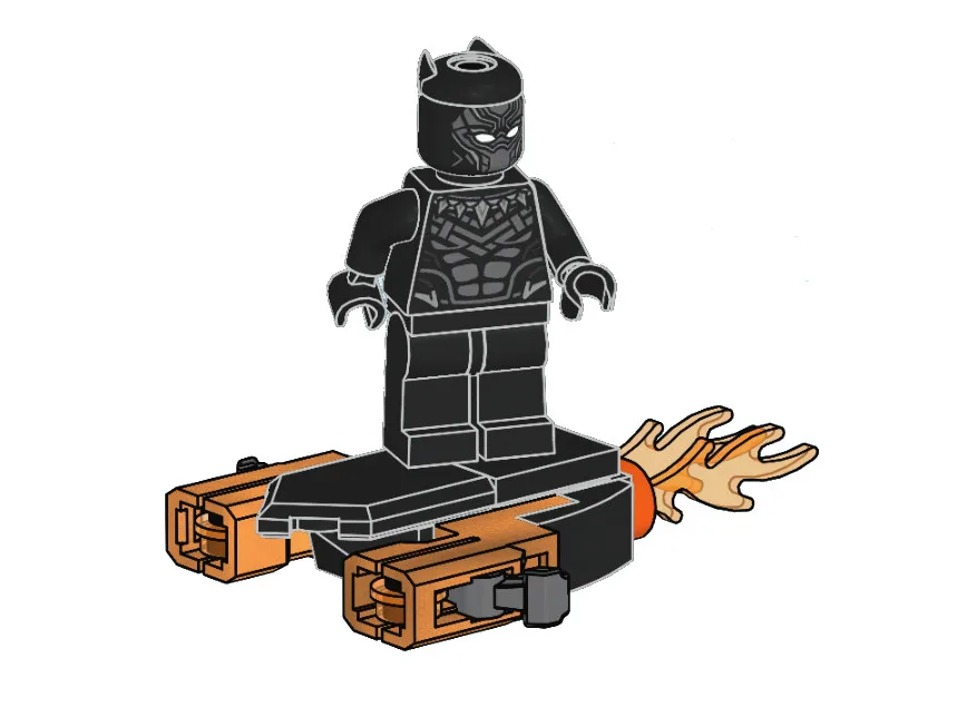 LEGO Panthère noire avec planche à roulettes (L0002276-1) - prix | Brick Broker