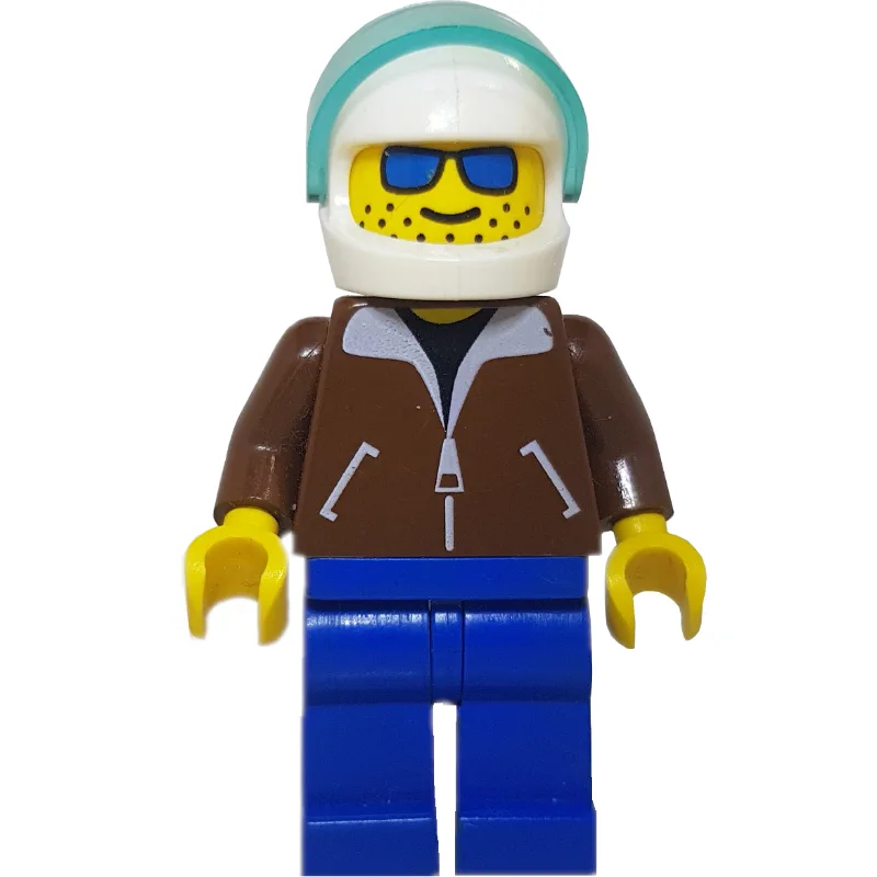 Pilot - Reddish Brown Torso, Blue Legs, White… — minifigurine LEGO | Brick Broker