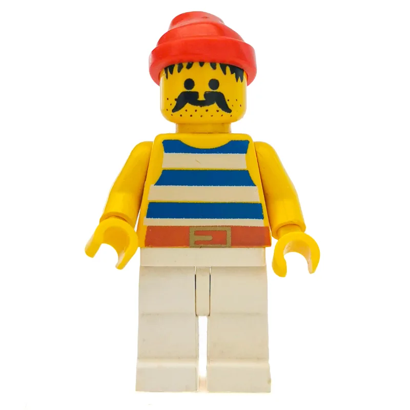 Pirate - Blue Stripes, White Legs, Red Bandan… — minifigurine LEGO | Brick Broker