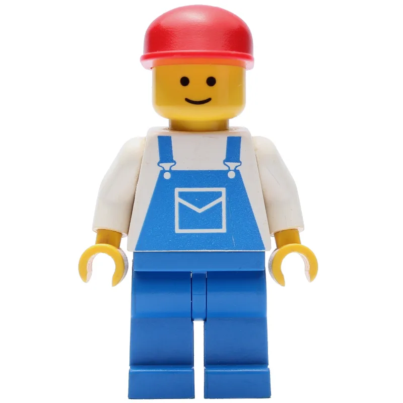 Man, Blue Overalls, Red Cap (3626a Head) — minifigurine LEGO | Brick Broker