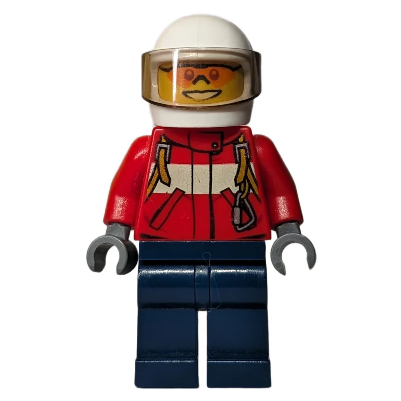 Fireman, Red Jacket with Straps, White Helmet… — minifigurine LEGO | Brick Broker