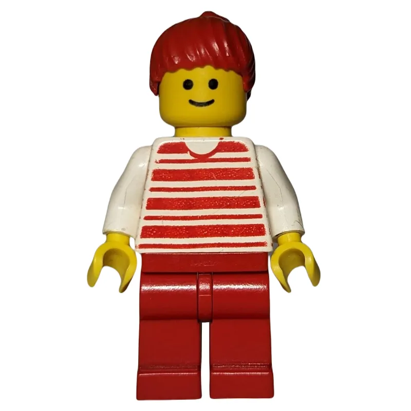 Woman, Red and White Striped Shirt, Red Legs,… — minifigurine LEGO | Brick Broker