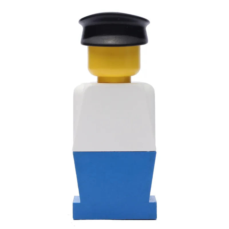 LEGOLAND White Torso, Blue Legs, Black Hat — minifigurine LEGO | Brick Broker