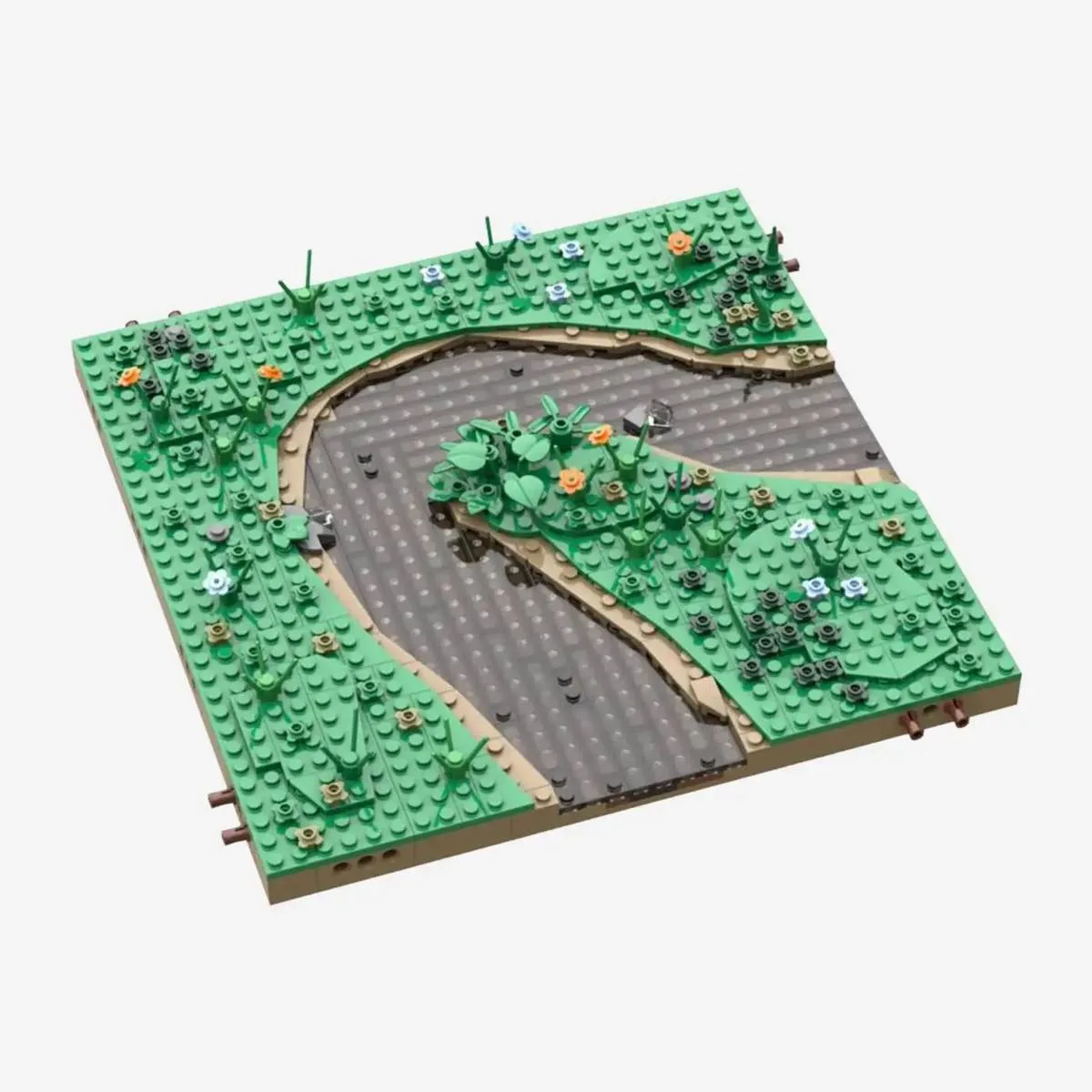 BlueBrixx Système de paysage modulaire - cours d'eau sinueux (BB-108731) - prix | Brick Broker