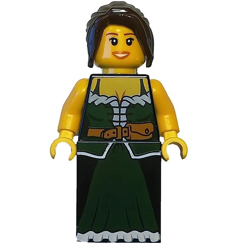 Barmaid - Dark Green Torso, Dark Bluish Grey… — minifigurine LEGO | Brick Broker
