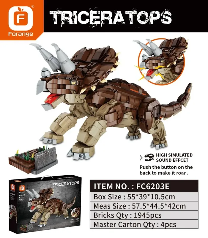 Forange Triceratops avec son (FOR-FC6203E) - prix | Brick Broker