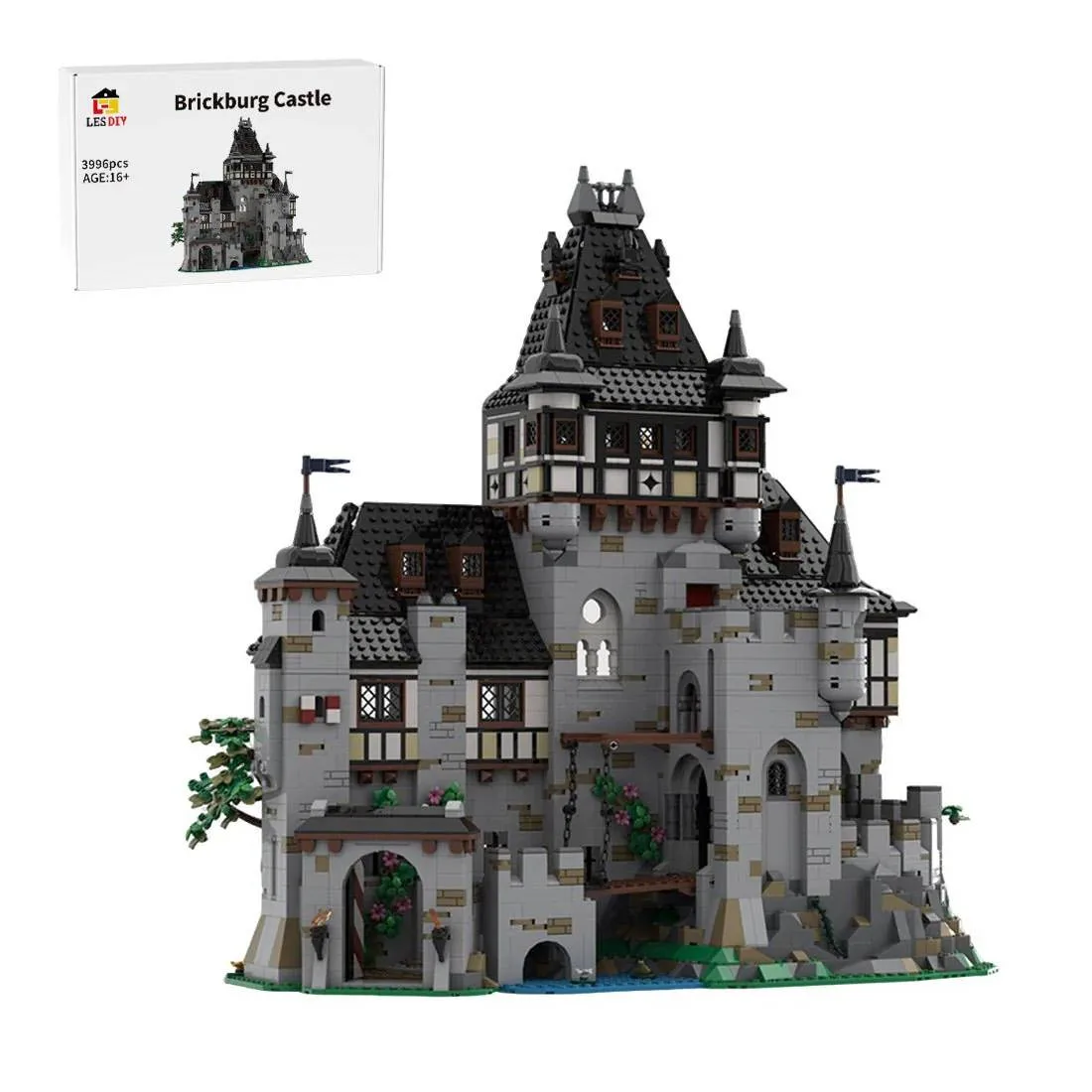 LesDiy Château médiéval - avec tour, pont-levis et moulin à eau (LESDIY-3662839) - prix | Brick Broker