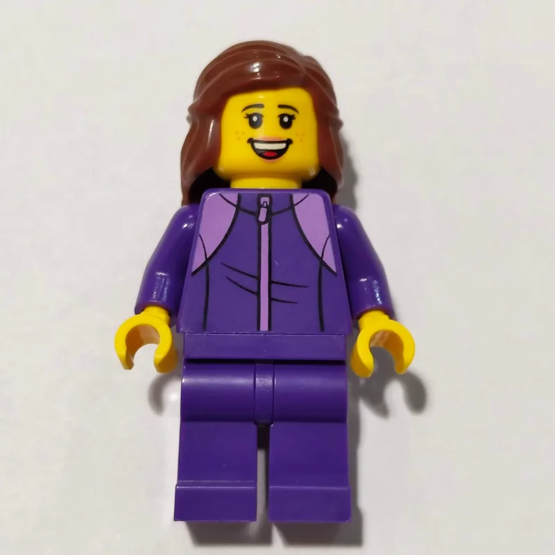 Hiker, Dark Purple Tracksuit, Reddish Brown H… — minifigurine LEGO | Brick Broker