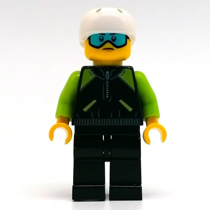 Black Torso, Lime Arms, Black Legs, White Hel… — minifigurine LEGO | Brick Broker