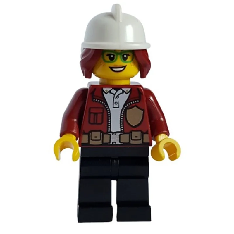 Freya McCloud, Open Dark Red Jacket with Badg… — minifigurine LEGO | Brick Broker