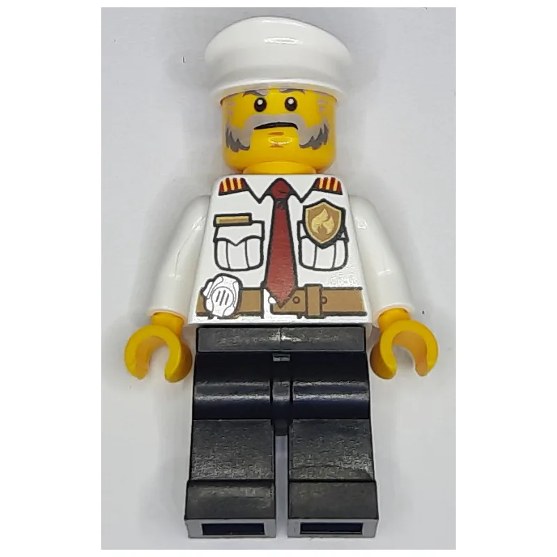 Fireman, White Shirt with Red Tie, Badge, and… — minifigurine LEGO | Brick Broker