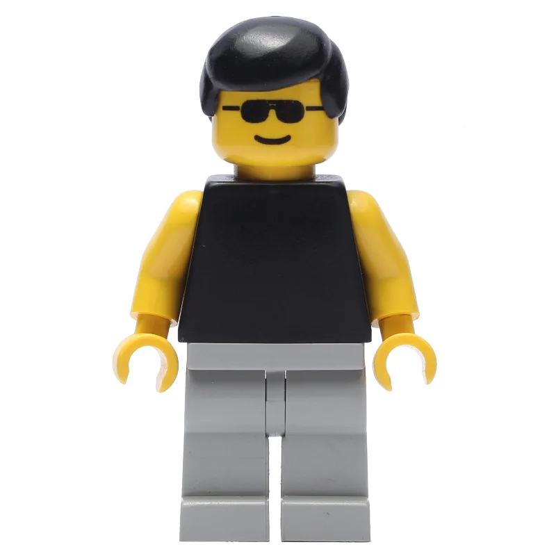 Man, Black Torso with Yellow Arms, Light Gray… — minifigurine LEGO | Brick Broker