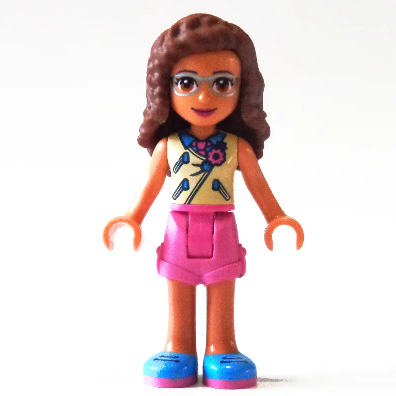Olivia - Bright Light Yellow Vest, Dark Pink… — minifigurine LEGO | Brick Broker