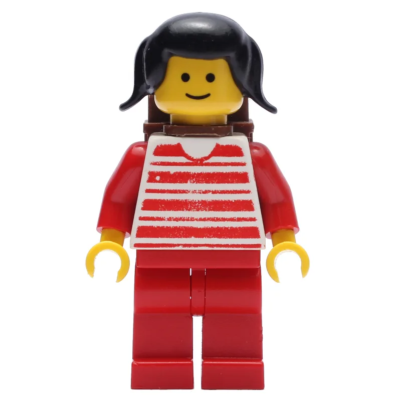 Woman - Red/White Striped Shirt, Red Arms, Re… — minifigurine LEGO | Brick Broker