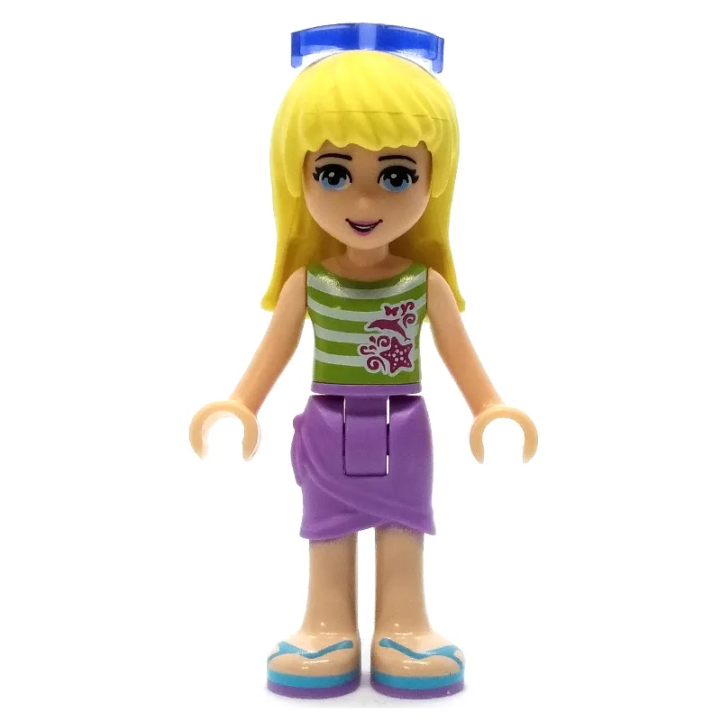 Stephanie - White/Lime Top, Lavender Skirt, G… — minifigurine LEGO | Brick Broker