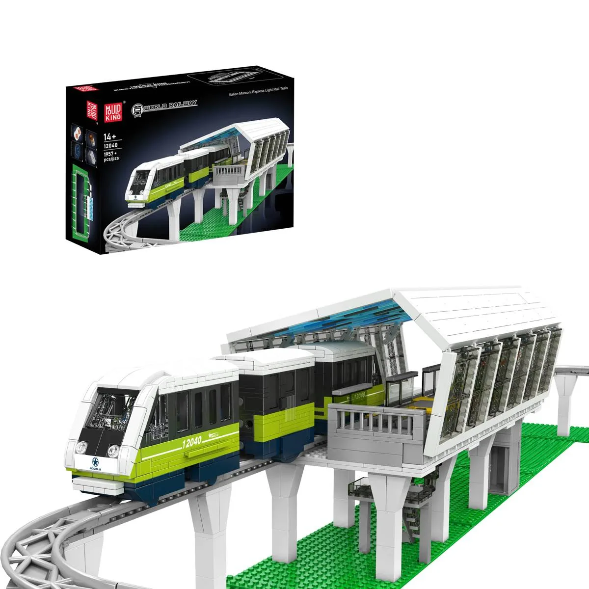 Mould King Train léger Marconi Express italien (MOU-12040) - prix | Brick Broker