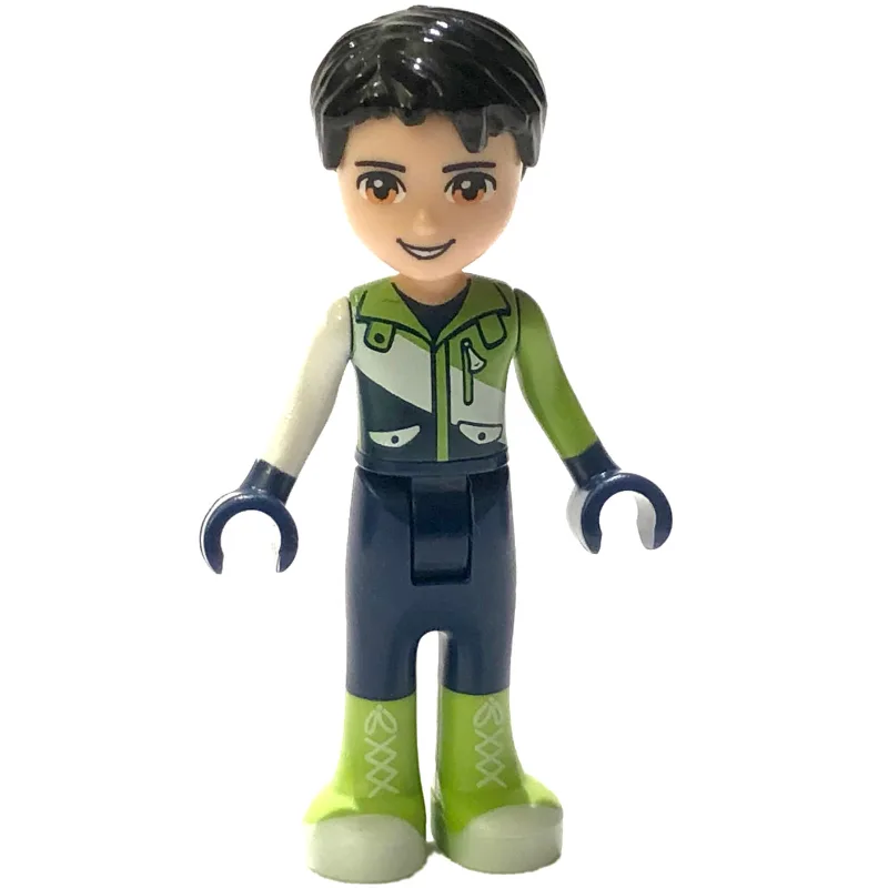 Nate - White/Lime Ski Vest, Dark Blue Trousers — minifigurine LEGO | Brick Broker