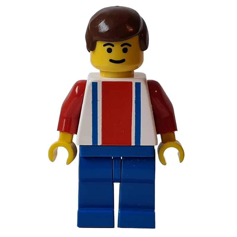 Soccer Player White Torso with Blue/Red Strip… — minifigurine LEGO | Brick Broker