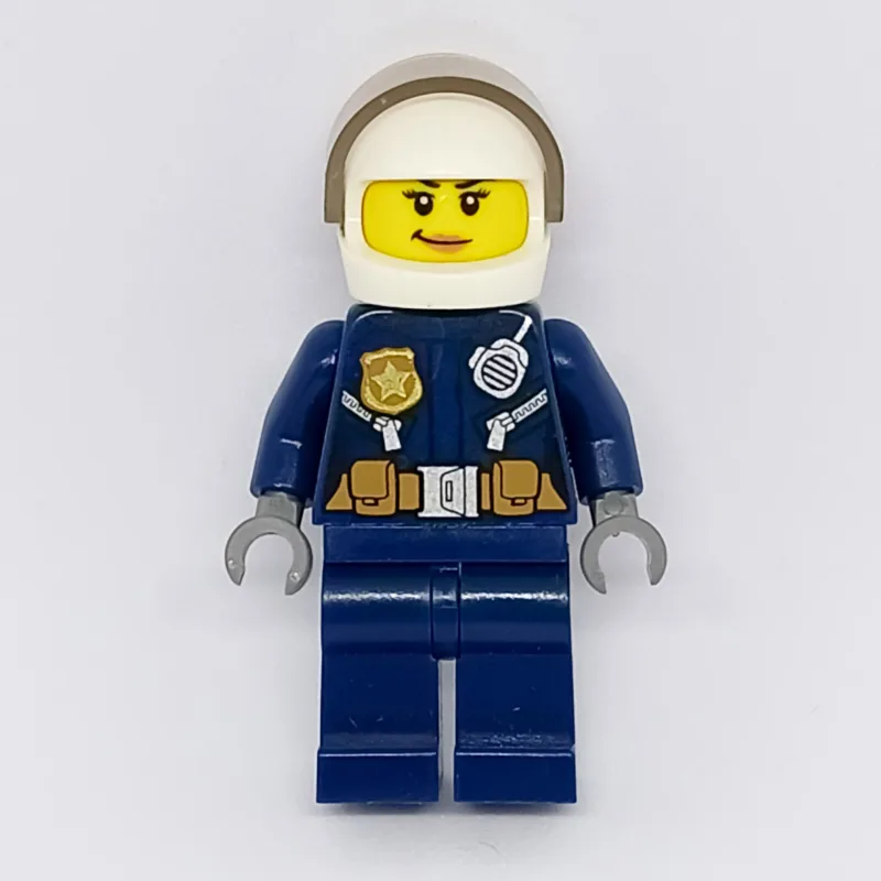 Policewoman, Dark Blue Jacket with Radio, Bad… — minifigurine LEGO | Brick Broker
