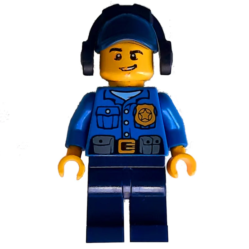 Policeman, Blue Shirt with Badge and Pouches,… — minifigurine LEGO | Brick Broker