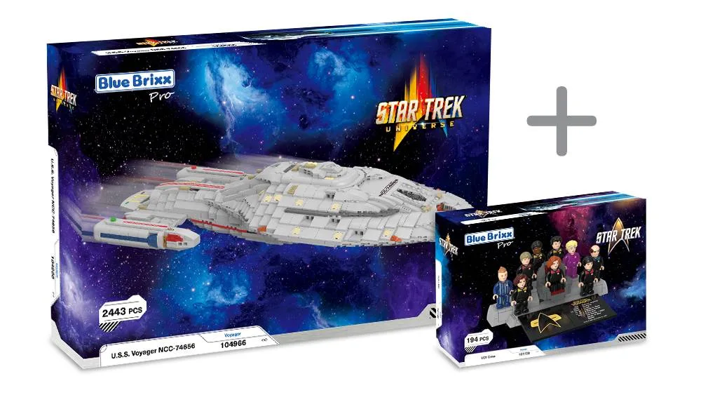 BlueBrixx Pack - STAR TREK USS Voyager NCC-74656 avec figurines (BB-108332) - prix | Brick Broker