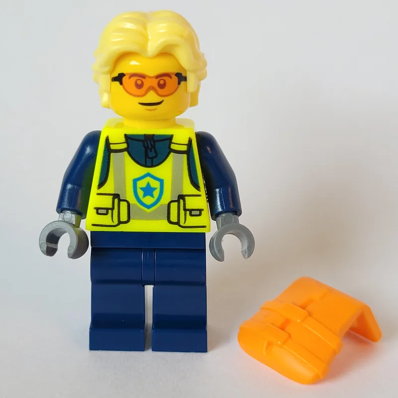 Helicopter Pilot, Neon Yellow Torso, Dark Blu… — minifigurine LEGO | Brick Broker