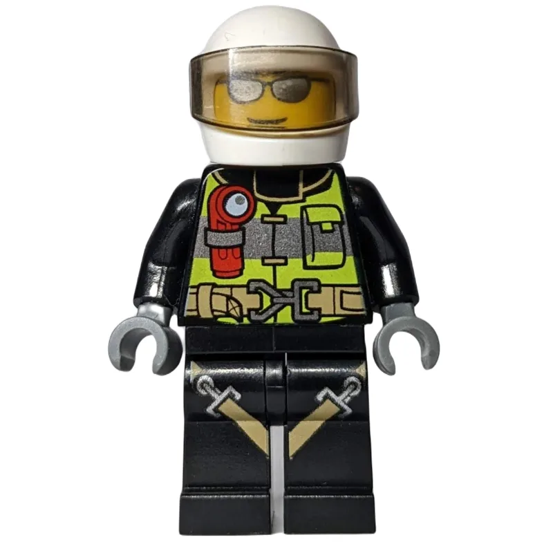Fireman, Safety Vest with Flashlight, Pocket,… — minifigurine LEGO | Brick Broker