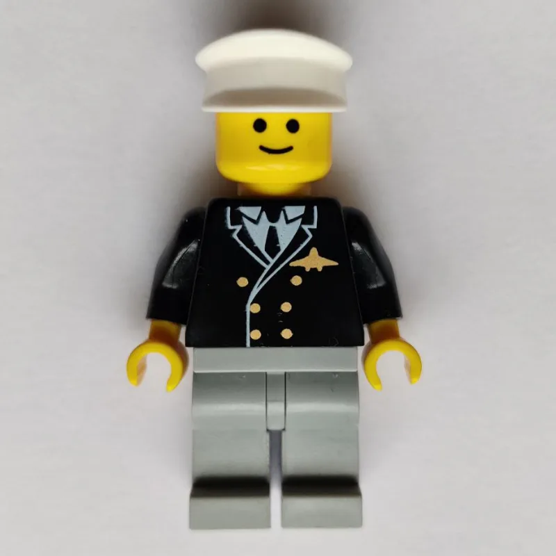Pilot, Black Jacket with Tie and Airplane Bad… — minifigurine LEGO | Brick Broker