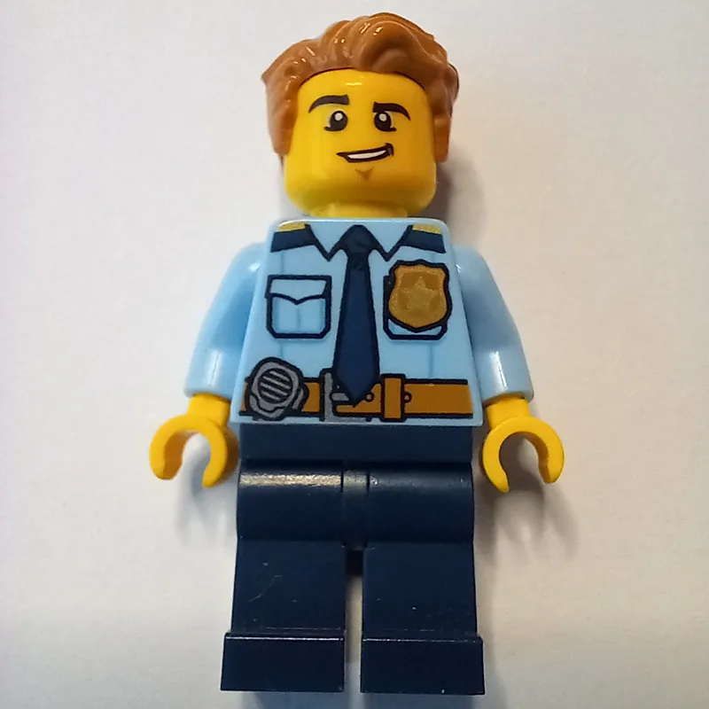 Policeman, Bright Light Blue Shirt with Dark… — minifigurine LEGO | Brick Broker