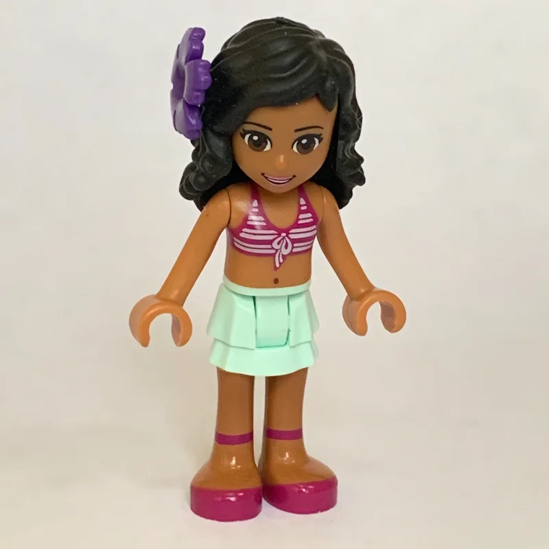 Kate - White/Magenta Bikini, Light Aqua Skirt — minifigurine LEGO | Brick Broker