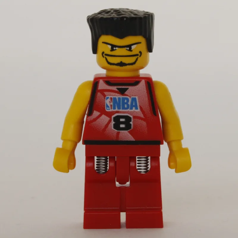 Basketball Player, Red  Torso, Red Legs #8, B… — minifigurine LEGO | Brick Broker
