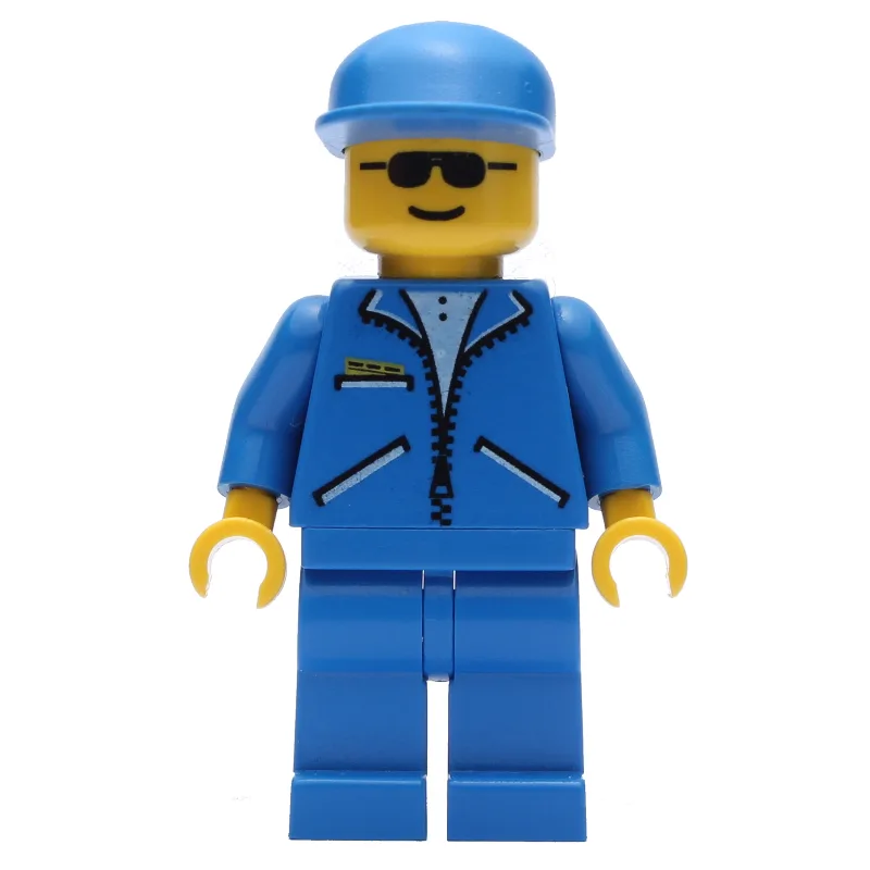 Man, Blue Jacket with Zipper, Blue Legs, Blue… — minifigurine LEGO | Brick Broker