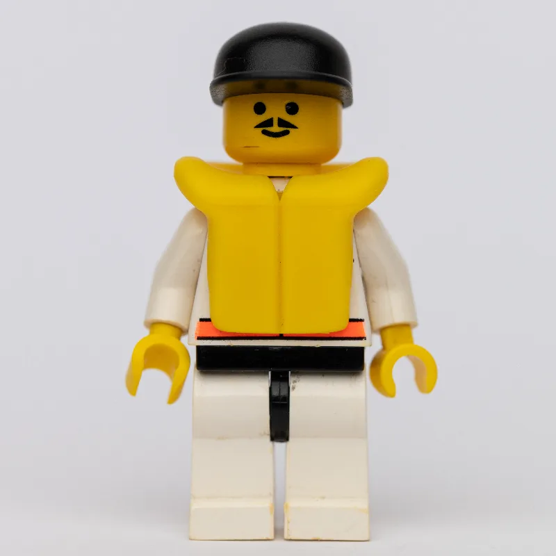 Res-Q Man, Black Cap, Yellow Life Vest, Moust… — minifigurine LEGO | Brick Broker