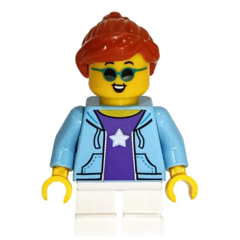 Girl, Bright Light Blue Jacket, Short White L… — minifigurine LEGO | Brick Broker
