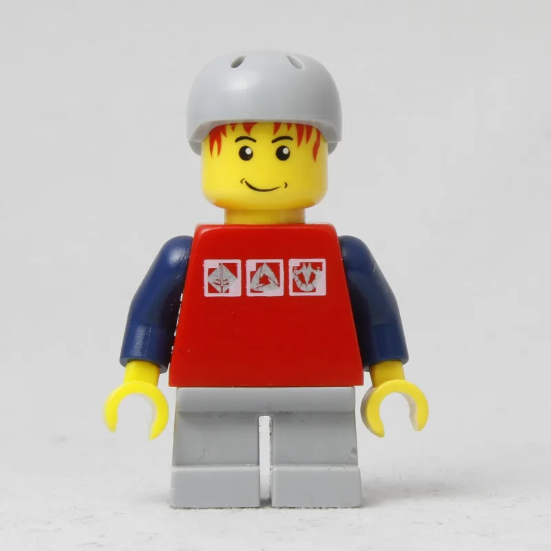 Boy, Red Top, Short Light Bluish Gray Legs, L… — minifigurine LEGO | Brick Broker