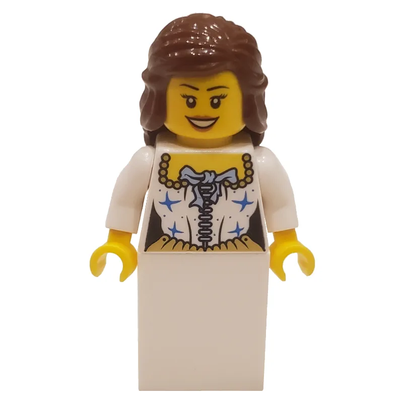 Bride, White and Blue Corset Dress with Bow — minifigurine LEGO | Brick Broker