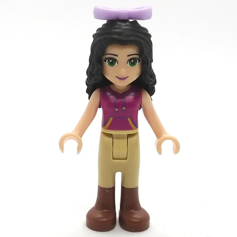 Emma - Magenta Top, Tan Trousers, Lavender Bow — minifigurine LEGO | Brick Broker