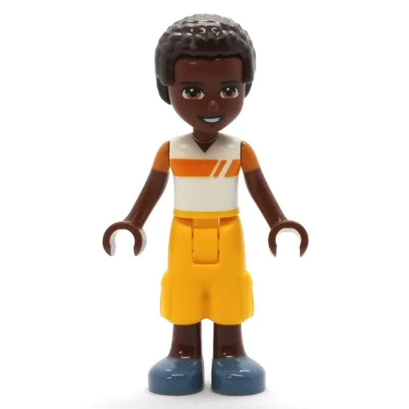 Elijah - White/Orange Shirt, Bright Light Ora… — minifigurine LEGO | Brick Broker