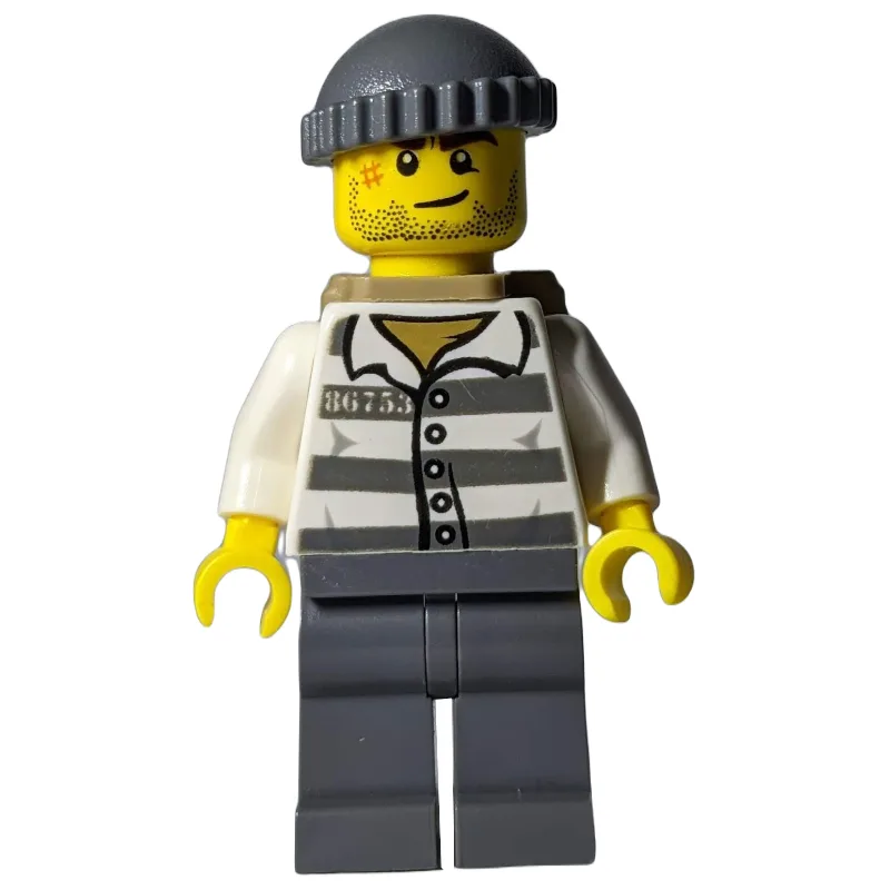 Criminal, Prison Shirt with #86753, Dark Blui… — minifigurine LEGO | Brick Broker