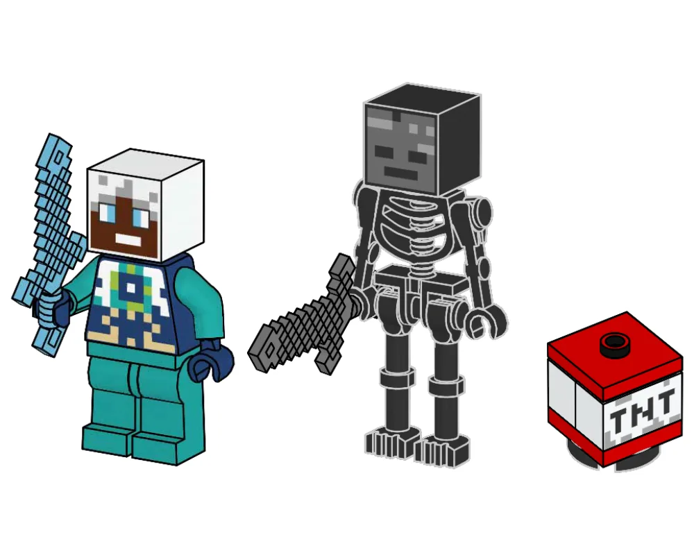 LEGO 662506 Squelette Wither et Explorateur de l'Ender avec de la TNT - prix | Brick Broker